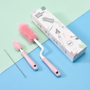 Cọ rửa bình sữa Silicon cao cấp 2 chi tiết [Tay cầm xoay 360 độ]